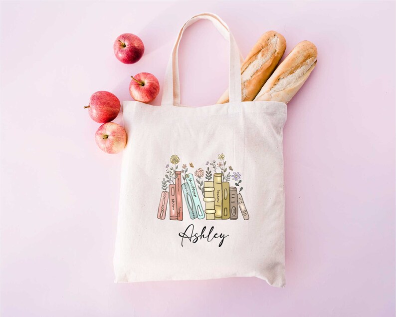 Library Tote Bag, Books Tote Bag, Custom Bookish Bag, Book Lovers Gifts, Reader Tote Bag, Librarian Gifts, Library Book Bag, English Teacher Bild 3