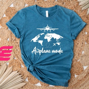 a t - shirt with the words airplane mode printed on it