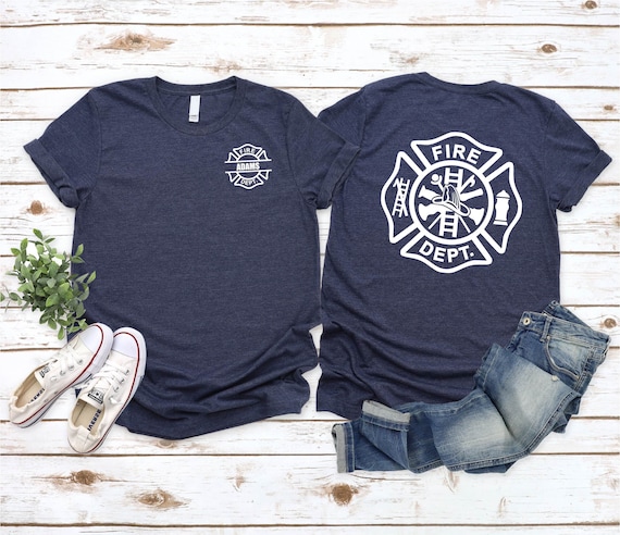 Fire Department Shirt Firefighter T shirt Fireman Tee Gift for Fireman Fire Dept. Logo Shirt Fire Fighter Gift First Responder Shirt Etsy