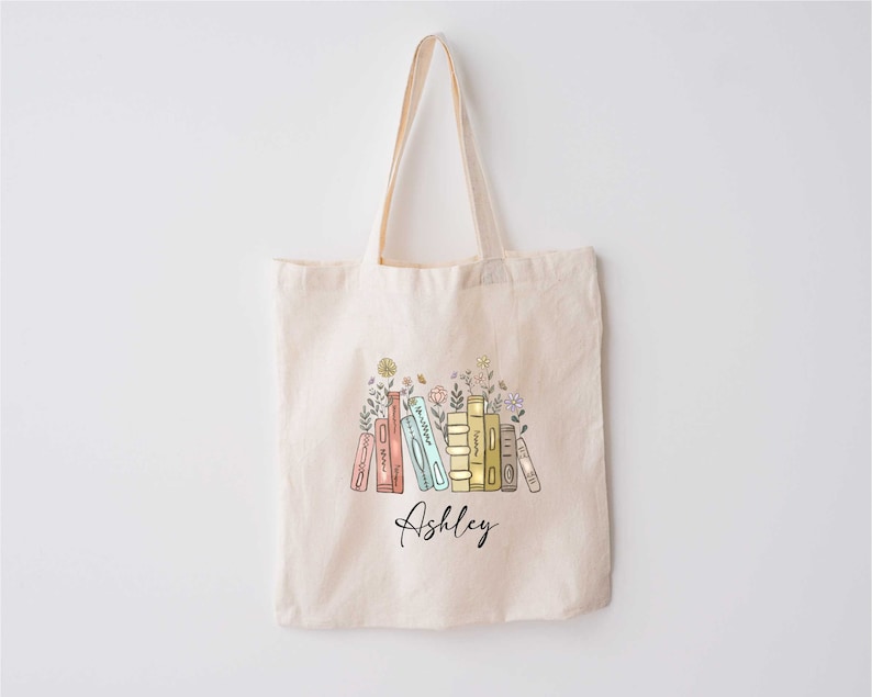 Library Tote Bag, Books Tote Bag, Custom Bookish Bag, Book Lovers Gifts, Reader Tote Bag, Librarian Gifts, Library Book Bag, English Teacher Bild 1