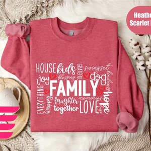 a sweater with the words family printed on it