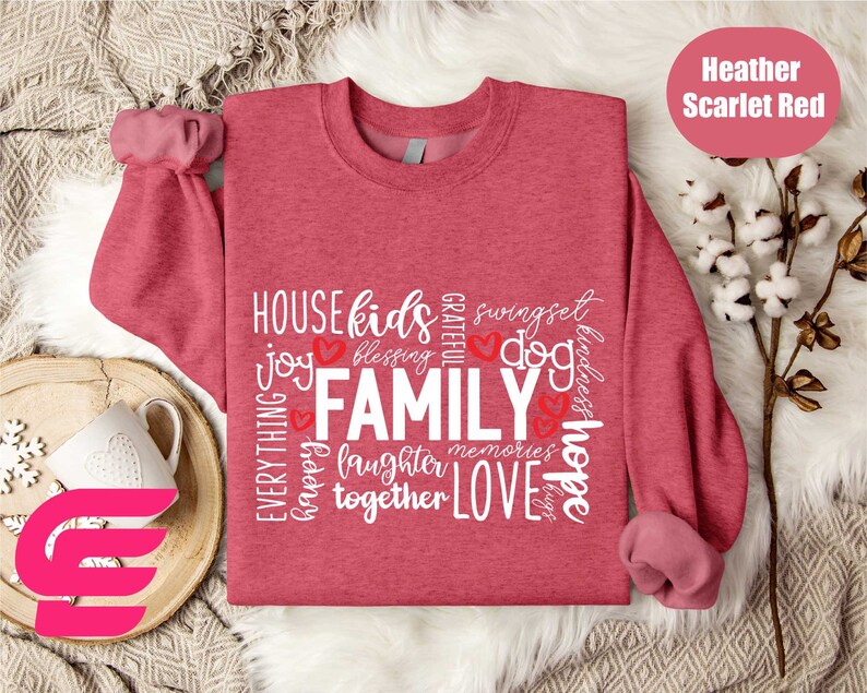 a sweater with the words family printed on it