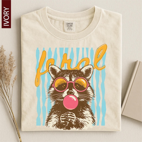 Feral Raccoon Shirt, Comfort Colors T-Shirt, Funny Animal Tee, In My Feral Era Shirt, Raccoon Rock Tee, Punk Raccoon Graphic Tee, Summer Top