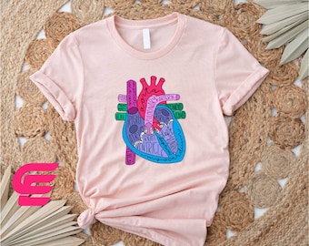 Heart Anatomy Shirt, Nurse Shirt, Anatomy Shirt, Cardiac Nurse Shirt, Cardiologist Anatomical Heart Shirt, Nursing Student,Heart Nurse Shirt