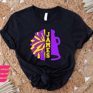 Personalized Cheer Shirt, Custom Cheer Shirt, Game Day Cheer Shirt, Mascot Shirt, Cheer Competition Day, Cheer Mascot, Megaphone Shirt