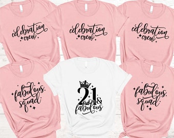 21st Birthday Gift for Her, 21 Fabulous Shirt, 21st Birthday, 21 Party Crew Shirt, 21st Birthday Tee, Fabolous Squad Shirt, Turning 21 Tee