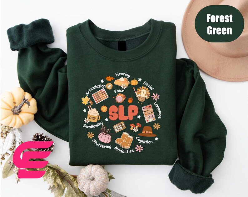 a green shirt with a picture of a bunch of food on it