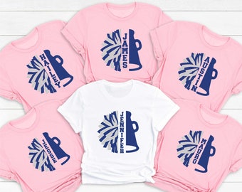 Personalized Cheer Shirt, Custom Cheer Shirt, Game Day Cheer Shirt, Mascot Shirt, Cheer Competition Day, Cheer Mascot, Megaphone Shirt