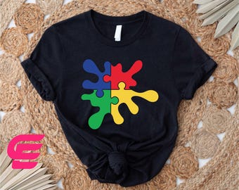 Autism Shirt, Autism Puzzle Shirt, Autism Mom Sweatshirt, Colorful Autism Shirt, Autism Awareness Shirt, Autism Squad Shirt, Puzzle Shirt