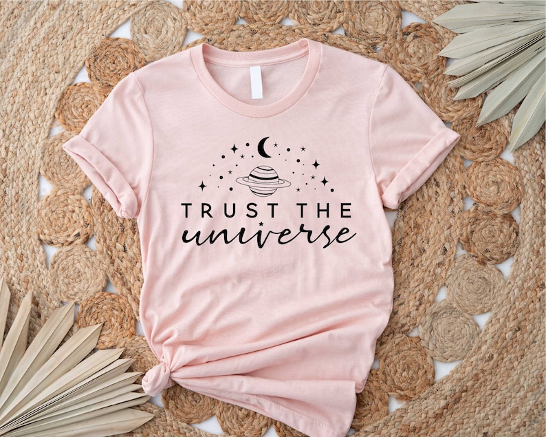 Trust the Universe Shirt, Yoga Gifts For Women, Yoga Teacher Shirt, Meditation Shirt, Spiritual Shirt, Positive Vibes Tee, Space Moon Shirt image 2