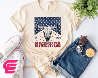 America Shirt, 1776 America Shirt, Western America Shirt, USA Shirt, America Flag Shirt, 4th Of July Shirt, Independence Day,Patriotic Shirt