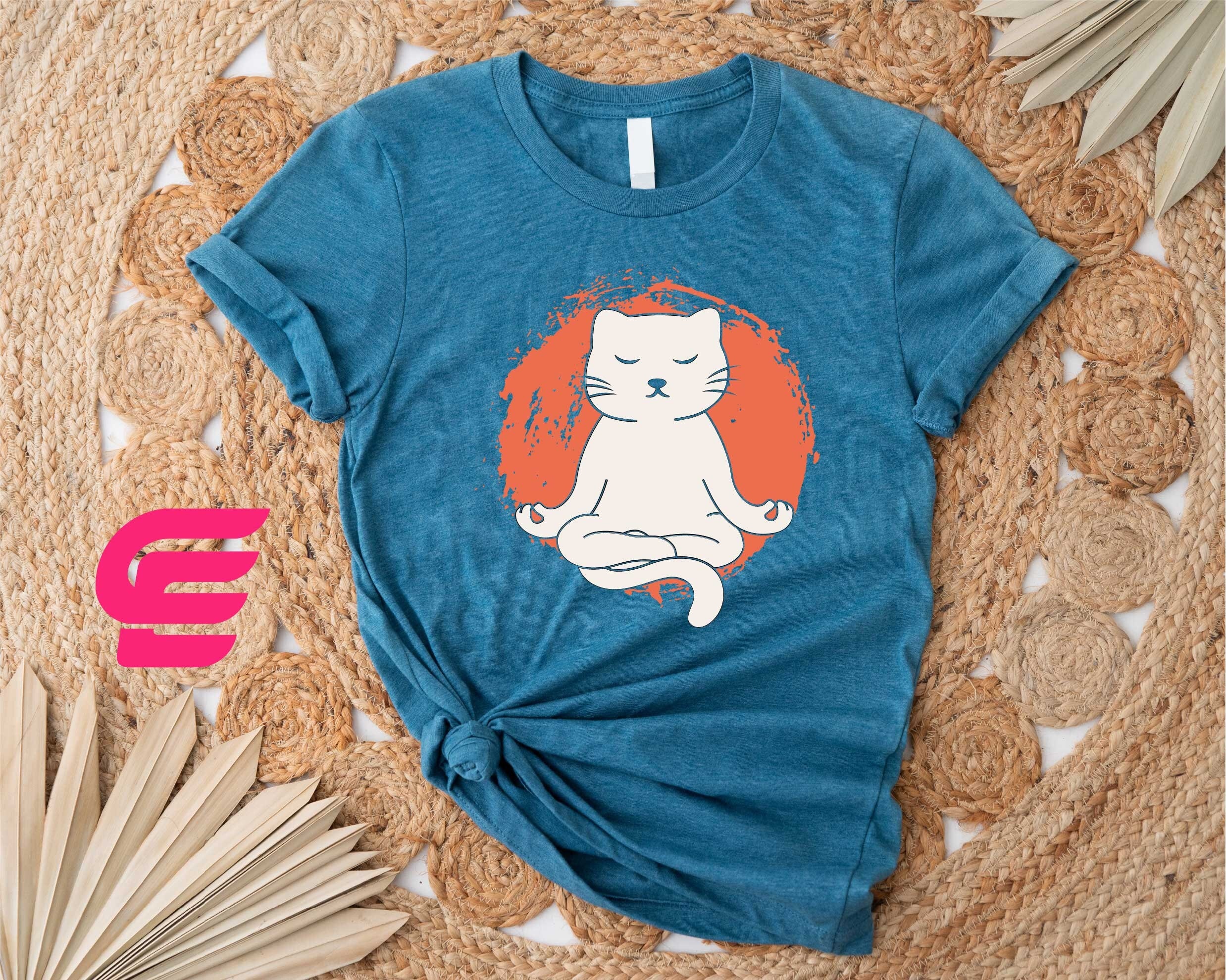 Cat Yoga Tshirt - Etsy