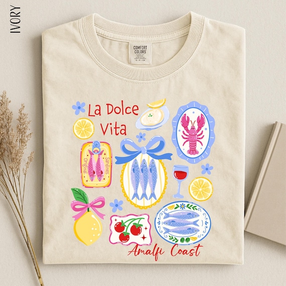 La Dolce Vita Shirt, Amalfi Coast T-Shirt, Italian Summer Tee, Retro Mediterranean Shirt, European Summer Tee, Italy Comfort Colors Tee