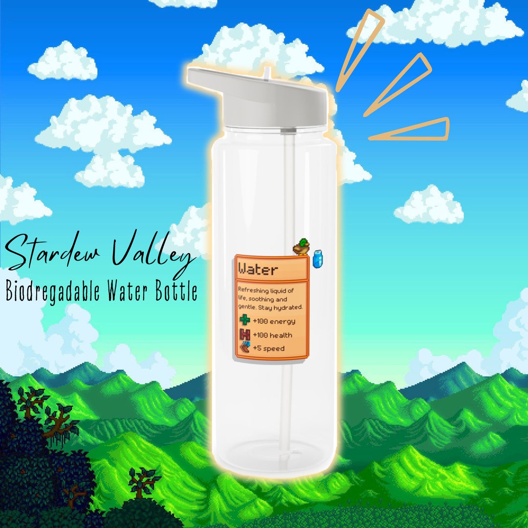 Stardew Valley Water Bottle Reminder to Drink Water Stats Label, Duck
