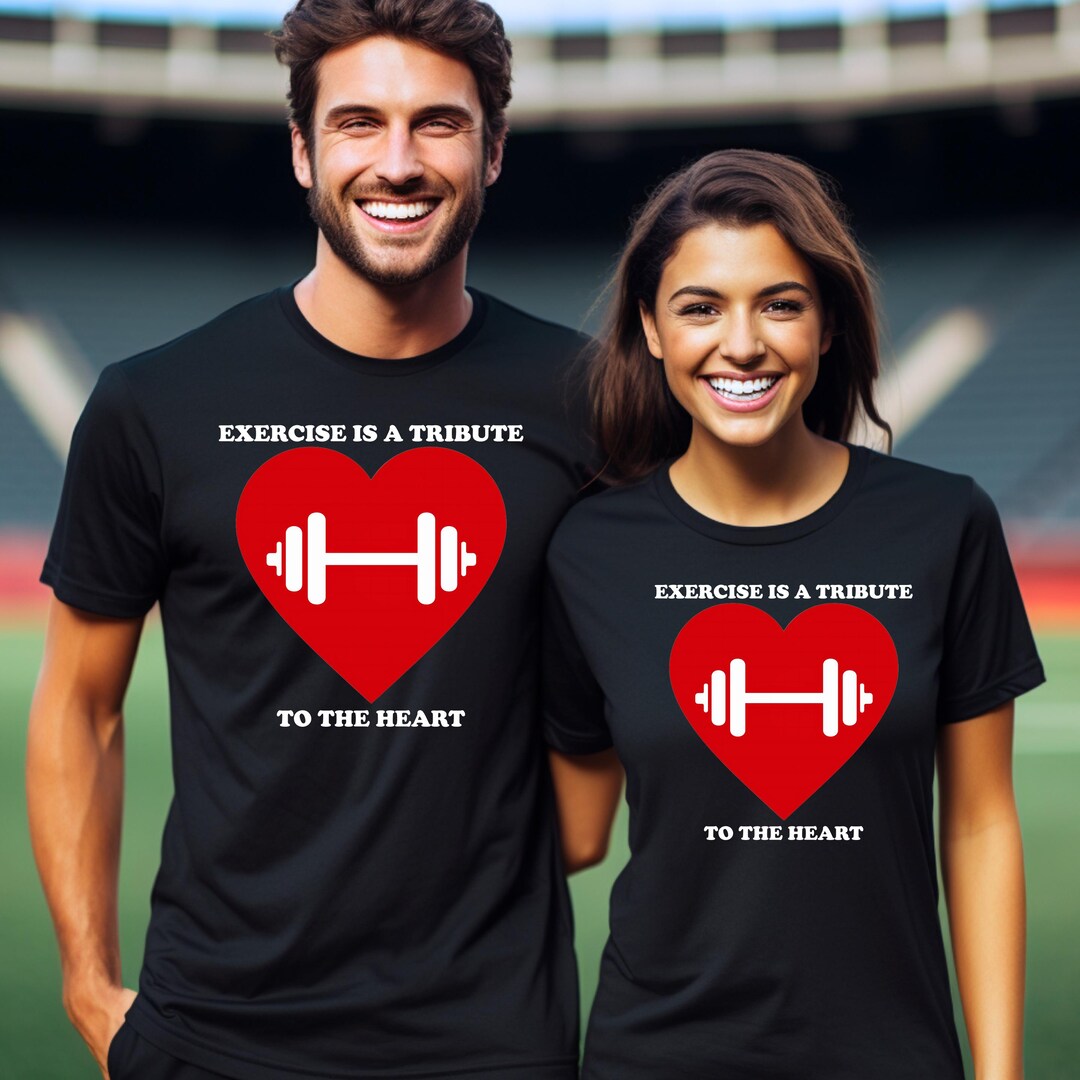 Heart Health Fitness T-shirt, Motivational Strength Training Tee ...