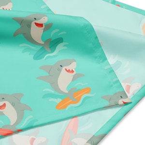 Surfboard Shark Dog Bandana – Beach Party Pet Scarf for Dogs, Surfing Shark Summer Dog Bandana