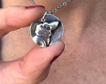 Handmade Silver Dachshund Dog Pendant Necklace