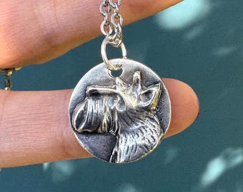 Handmade Silver Scottie Dog Pendant Necklace
