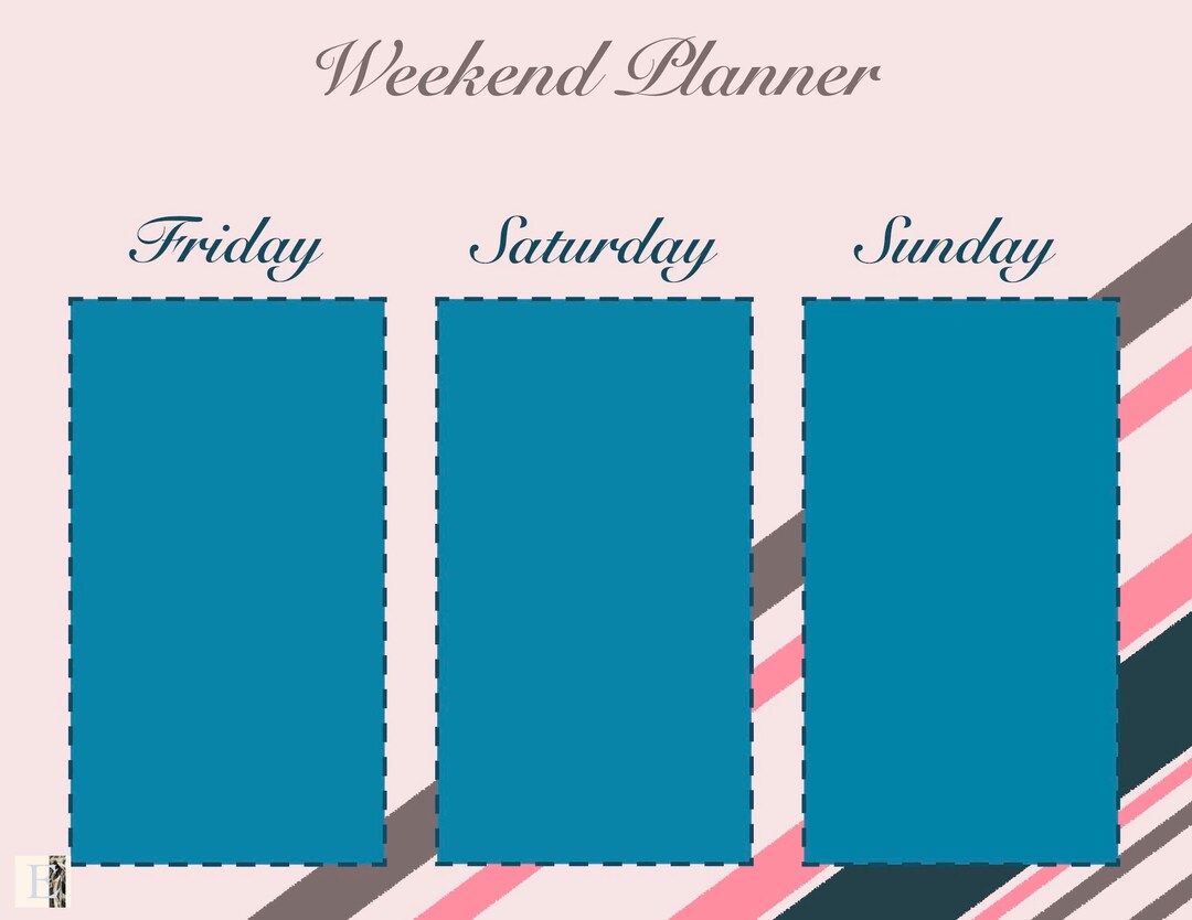The Nina 3 Day Calendar Printable Weekend Calendar Etsy