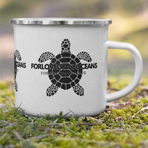 Sea Turtle Enamel Mug: Eco-Friendly Ocean Travel Cup