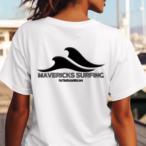 Mavericks Surfing T-Shirt: California Ocean Print, Ring-Spun Cotton Tee