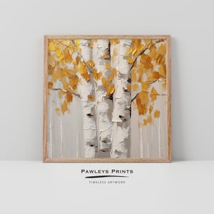 Automne, Arbres, Bouleau, Art, Décoration d&#39;intérieur, Décoration murale, Impressions numériques, Décoration, Téléchargements numériques, Art, Impressions d&#39;art, Art mural imprimable