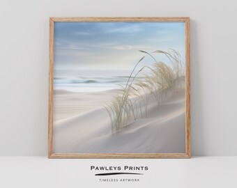 Coastal Dunes Art Print, Beach Grass Landscape (Digital Download)