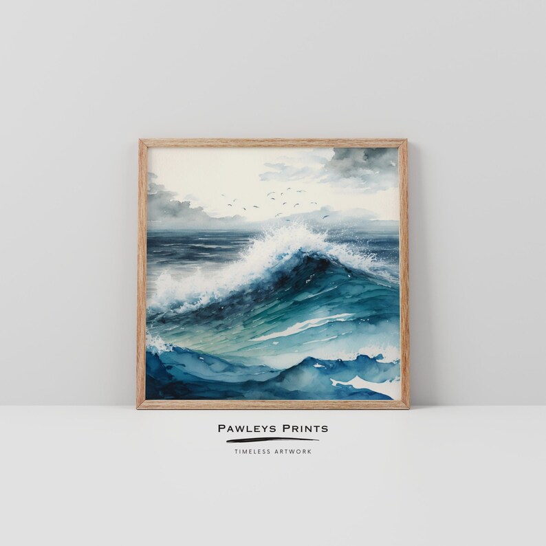 Abstract, Ocean, Waves, Wall Art, Home Decor, Wall Decor, Digital