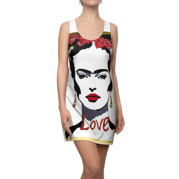 Frida Kahlo Inspired Women's Cut & Sew Racerback Dress (AOP)