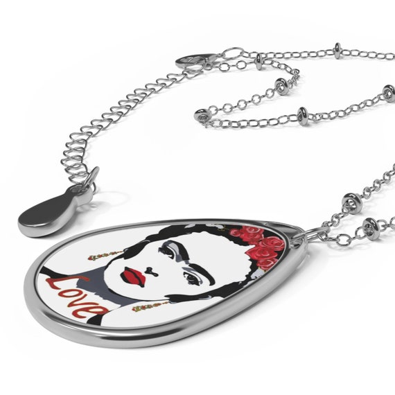 Frida Kahlo LOVE Oval Necklace
