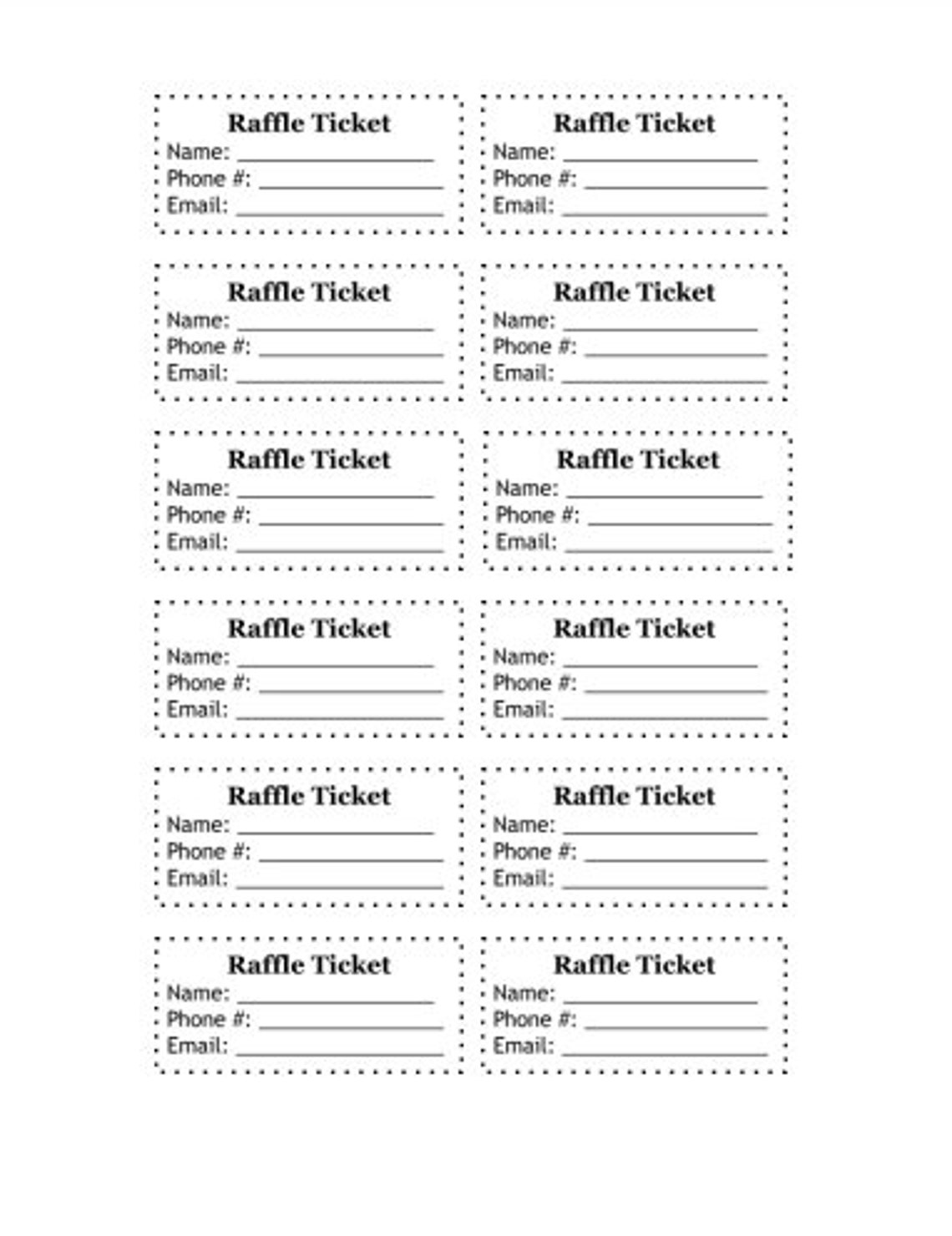 Printable Raffle Tickets (12 Tickets) Instant Download Etsy Printable Raffle Tickets (12 Tickets) Instant Download Etsy