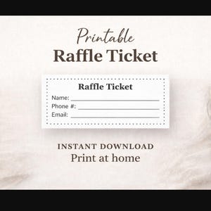 12 Raffle Ticket Printable Raffle Tickets (12 Tickets); Instant Download - Etsy