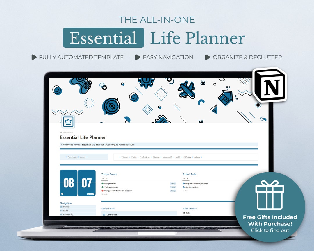 All in One Notion Template, Ultimate Life Planner, Digital Planner ...