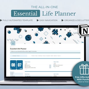 All in one Notion template, Ultimate life planner, Digital Planner Aesthetic, Notion calendar ADHD personal planner dashboard