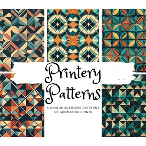 Digital Download Seamless Patterns, printable, high resolution, Geo GEOMETRIC PATTERNS
