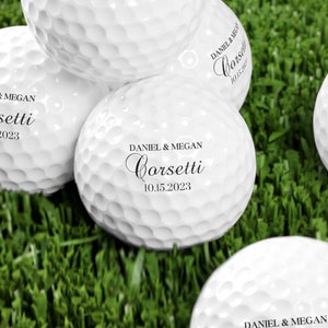 Lot de 6 balles de golf personnalisées, balles de golf personnalisées, balles de golf personnalisées pour couple, cadeau pour le marié, cadeaux de mariage, idées cadeau d&#39;anniversaire