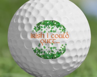 St. Patrick's Day Golf Balls, Irish Golf Gift, Funny Golf Balls, Shamrock Gift for Husband, Men's Golf Gift, Clover Golf Balls, Gift for Dad