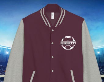 Custom Soccer Letterman Jacket, Personalized Varsity Jacket, Soccer Team Jacket, Soccer Coach Gift, Soccer Lover Gift, Team Captain