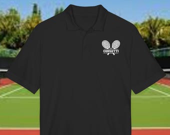 Custom Embroidered Tennis Polo, Personalized Golf Shirt, Monogram Golf Polo, Gift for Dad, Father's Day Gift, Tennis Gift for Him