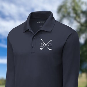 Men&#39;s Personalized Long Sleeve Golf Polo, Custom Polo Shirt, Lightweight Sport Polo, Men&#39;s Golf Polo, Golf Gifts for Men, Gift for Husband