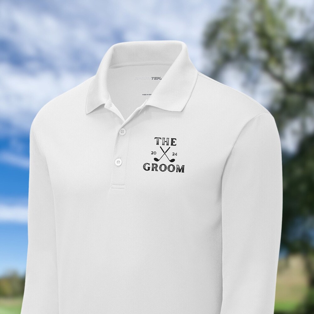 Men'S Personalized Long Sleeve Golf Polo, Custom Polo Shirt, Lightweight Sport Polo, Bachelor Party Polo, Groomsman Golf Polo, Groom Polo Livingtee