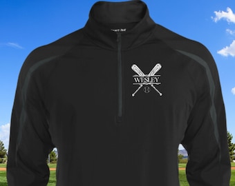 Personalisiertes Baseball-Sweatshirt, individuell gestalteter Pullover mit halbem Reißverschluss, individuelles Baseball-Geschenk, perfektes Baseball-Trainer-Geschenk, Baseball-Team-Geschenk