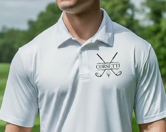 Benutzerdefinierte Monogramm Golf Polo, personalisiertes Golf Polo, maßgeschneidertes Polo für Golfer, tolles Geschenk für Papa, Vater, Golf Geschenk für Männer, Golf Shirt