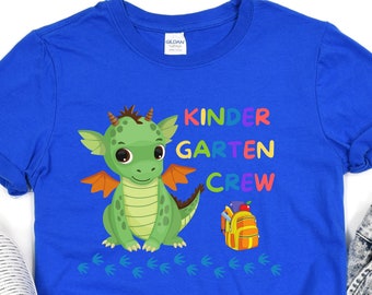 First day of School Shirt, Dinosaur Crew T-Shirt, Kindergarten Tshirt, Back to School Tee, Kindergarten Teacher Outfit, Kinder garten Crew