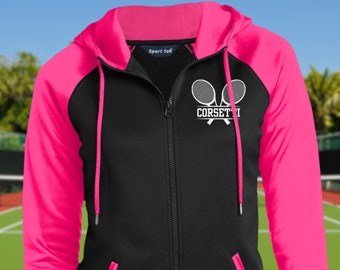 Women's Personalized Tennis Sweatshirt, Monogram Tennis Fleece, Custom Tennis Gift, Tennis Team Sweater, Lady's Tennis, Gift for Wife, Mom