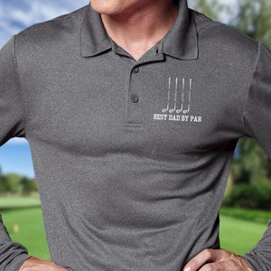 Men&#39;s Personalized Long Sleeve Golf Polo, Custom Polo Shirt, Lightweight Sport Polo, Men&#39;s Golf Polo, Golf Gifts for Men, Gift for Husband