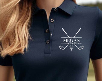 Women's Custom Golf Polo, Customized Embroidered Polo Shirt, Sport Shirt for Golf, Personalized Gift for Wife, Gift for Mom, Golf Lover Gift