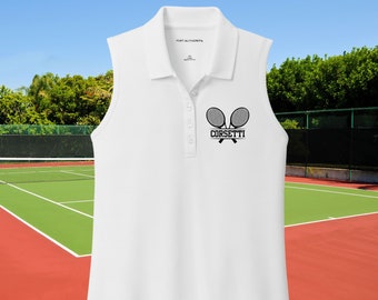 Women's Custom Tennis Polo, Sleeveless Polo, Tennis Gift for Her, Women's Tennis Gift, Ladies Polo, Perfect Gift for Wife, Girlfriend Gift