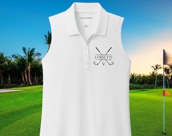 Women's Custom Golf Polo, Sleeveless Golf Polo, Golf Gift for Her, Women's Golf Gift, Ladies Polo, Perfect Gift for Wife, Girlfriend Gift