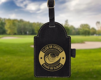 Personalisierter Golf Bag Tag, Laser gravierter benutzerdefinierter Bag Tag, Golf Club Bag Tag, Golf Geschenke für Männer, Golf-Turnier Geschenk, Golf Zubehör